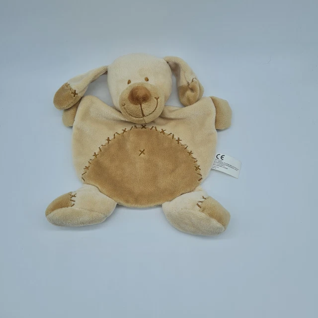 27 - Doudou Plat Chien Lapin Beige Marron Caramel Croix Nicotoy Neuf