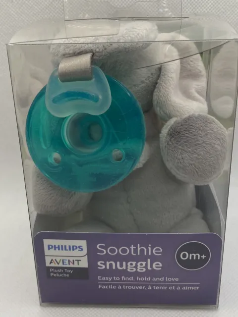 Philips Avent Soothie Snuggle 0m+  Pacifier & Soother Elephant Plush Toy NEW