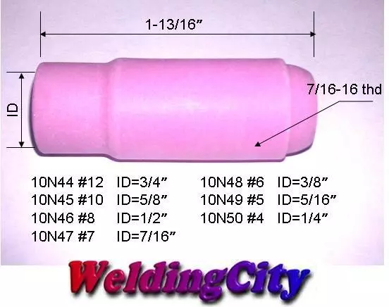 WeldingCity® 10-pk Alumina Ceramic Cup 10N45 #10 5/8" TIG Welding Torch 17/18/26 3