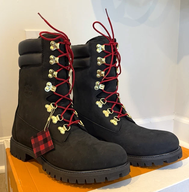 TIMBERLAND SUPER BOOT 8 Inch Mens 10 Black Nubuck Vibram Sole 40 Below ...