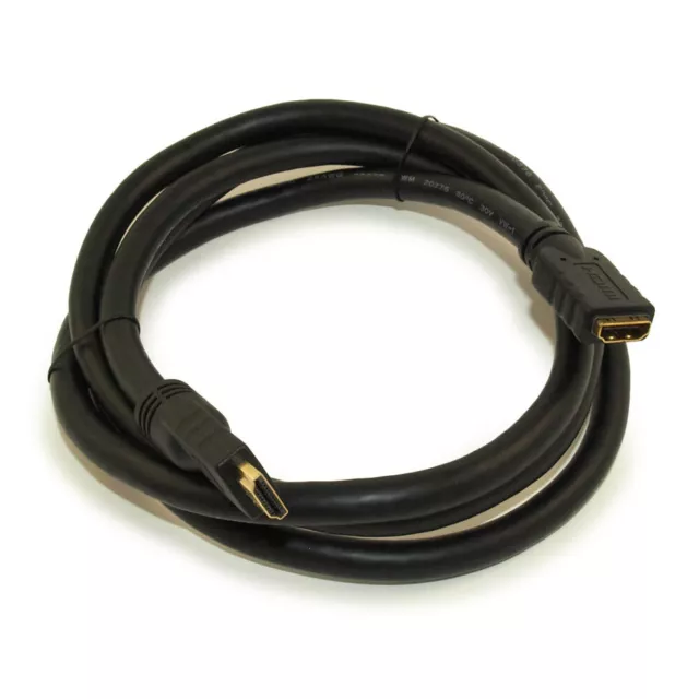 6ft HIGH-SPEED HDMI w/Ethernet 24 AWG EXTENSION (M/F) CL2 Cable Gold Plate