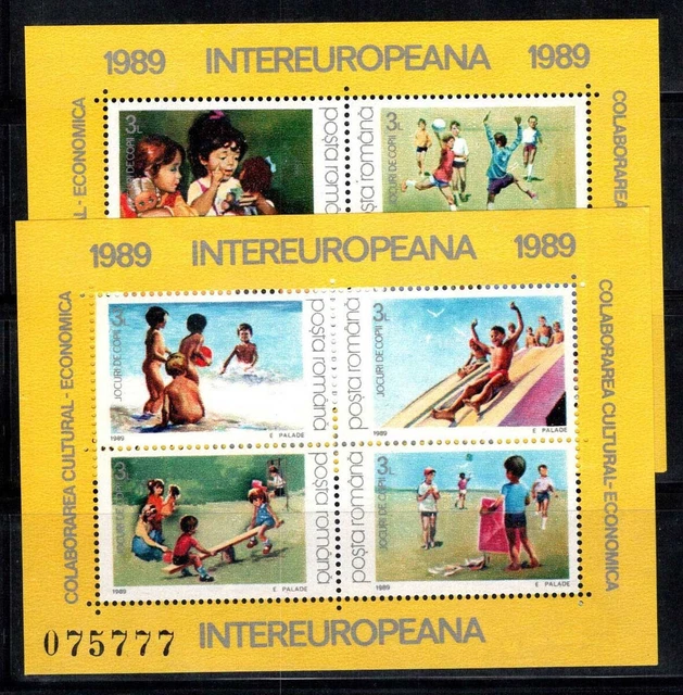 Rumänien 1989 Mi. Bl. 254-255 Block 100% Postfrisch INTEREUROPA, Kultur