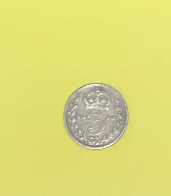 UK 1890 3 Pence Silver