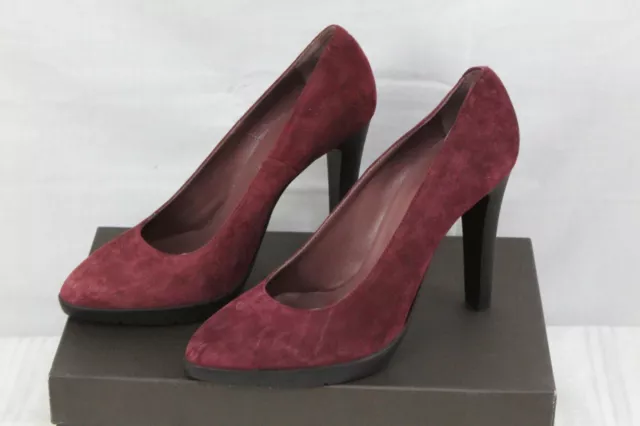 Women's Heels Size 8.5 FRAU Italian Suede Pumps Model 66B1 Burgundy NWB