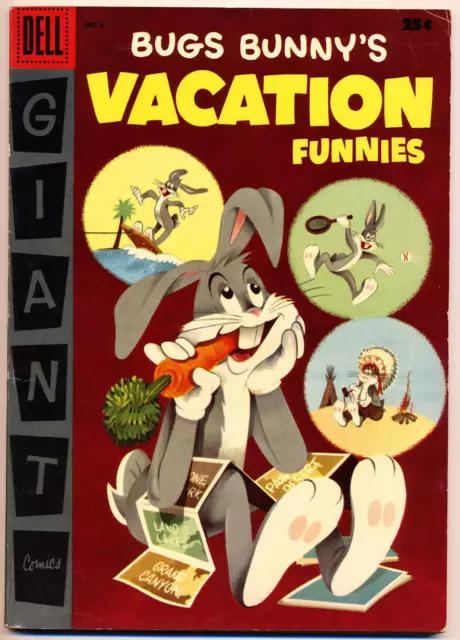 DELL GIANT BUGS BUNNY'S VACATION FUNNIES #6 VG, Dell Comics 1956 Stock Image