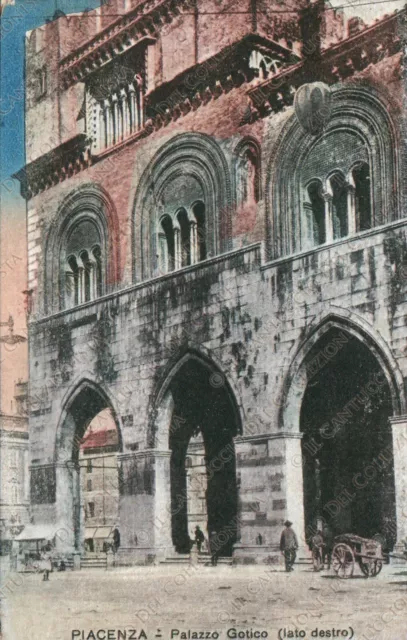 1917 PIACENZA Palazzo Gotico Lato destro Cartolina animata