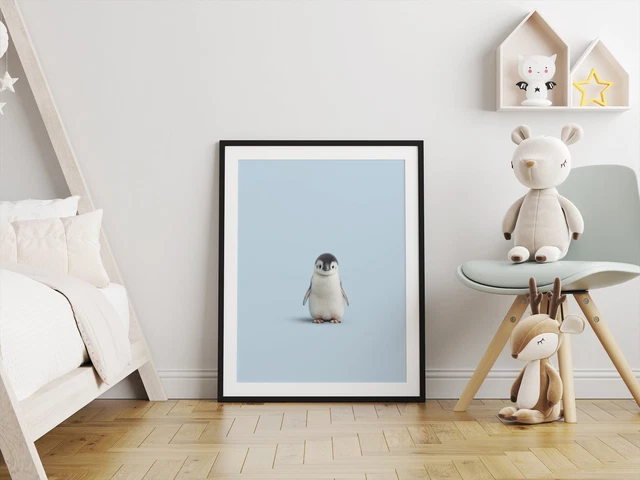 Baby Penguin Poster Print | Minimal Animal Nursery Wall Art Decor | Funny Art Pr