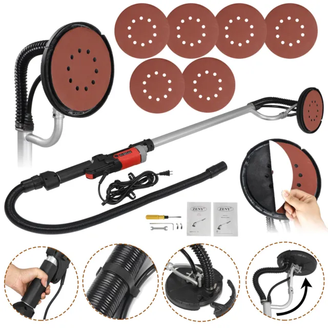 Drywall Sander 800W Electric Wall Sander 6 Variable Speed with 6 Sanding Discs