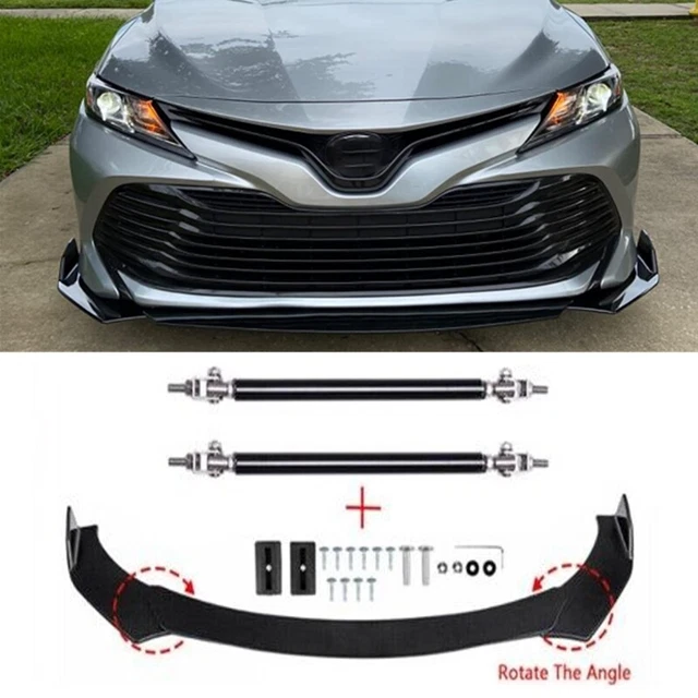 FRONT BUMPER LIP Spoiler Chin Splitter Body Kit + Strut Rods For Toyota
