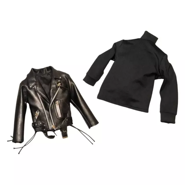 1:6 Maßstab Mode PU Leder Jacke und Sweatshirt stilvoll langarm für 12 Zoll