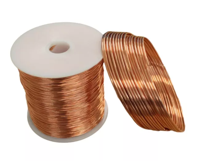 Solid Copper Round Wire 25 Ft.  gauges-24,22,20,18.16,14,12,10 & 8 Ga. Dead Soft