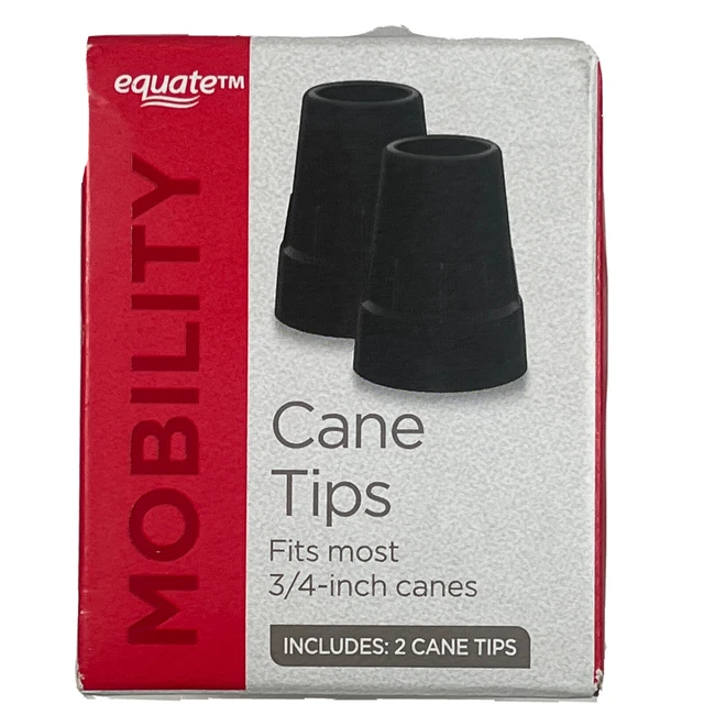 EQUATE CANE TIPS CRUTCH CANE WALKER WALKING STICKS 3/4" Canes Set Of 2