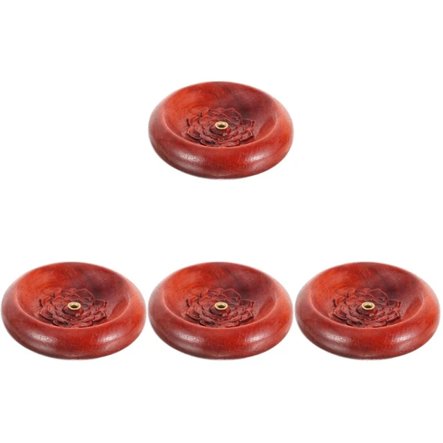 4 piezas Soporte para palitas de incienso de madera de forma simple Soporte para palitos de incienso hogar