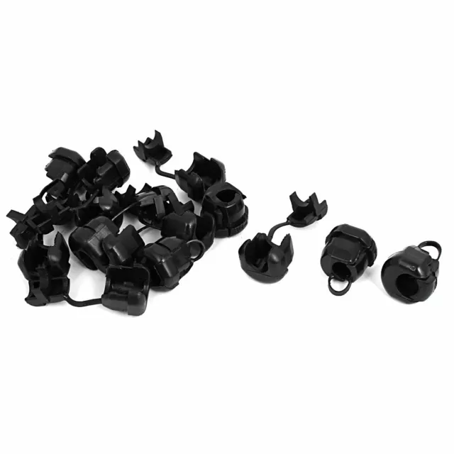 6N-4 Câble électrique décharge traction Protection Fil noir oeillet Bague 14Pcs