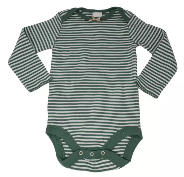 Ex Baby Boden Green Stripe Bodysuit Vest Girl's Long sleeve 0-3m to 2-3years NEW