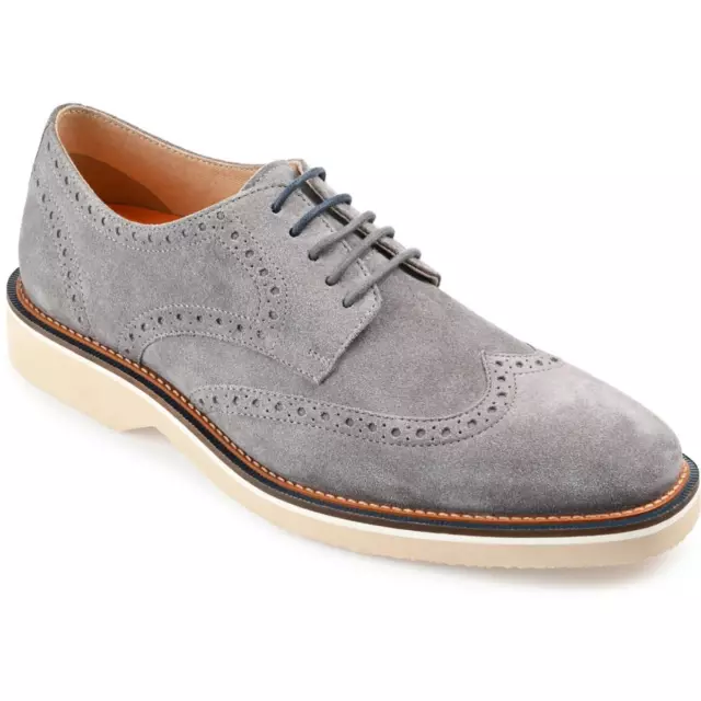 THOMAS & VINE Mens Chadwick Gray Suede Oxfords Shoes 10.5 Medium (D ...