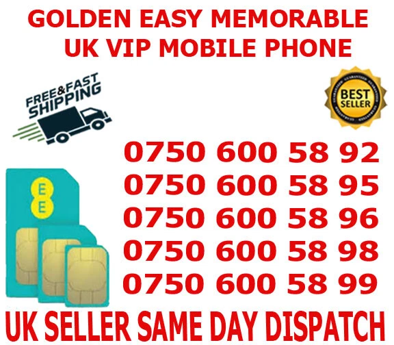 Golden Easy Memorable Uk Vip Mobile Phone Number/Platinum Sim ( Ee Network) B 13