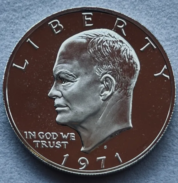 🇺🇸1971-S $1 Proof Eisenhower Silver Dollar Brilliant Uncirculated+ Dcam Coin