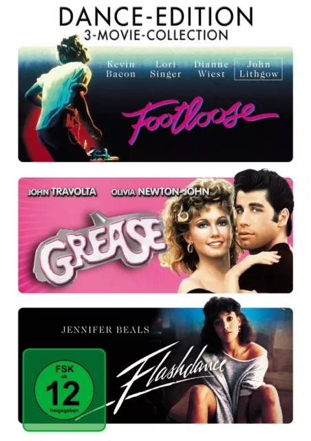 Dance-Edition (Footloose, Flashdance, Grease) 3 Dvd Neuf