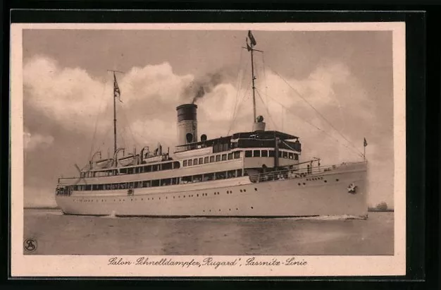 Passagierschiff Salonschnelldampfer Rugard der Saßnitz-Linie, Ansichtskarte