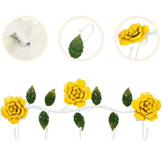 Llaves montadas en pared ganchos estante en forma de flor ganchos colgantes ganchos para el hogar ganchos para baño