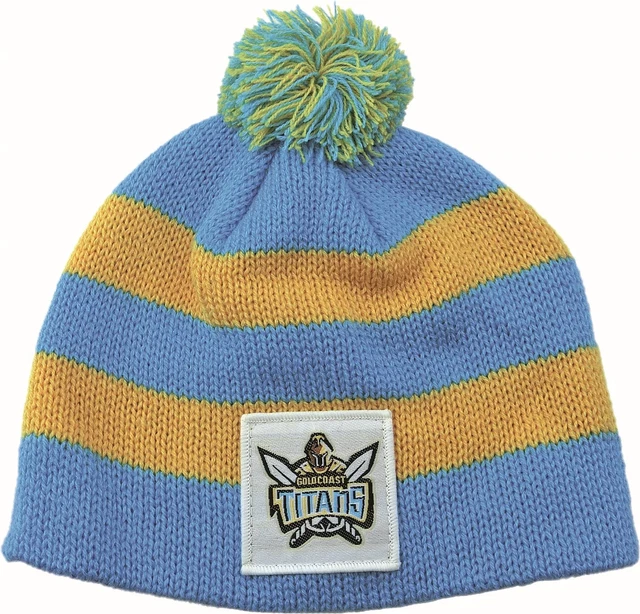 Gold Coast Titans Official NRL Chunky Knit Baby Infant Winter Supporter Beanie
