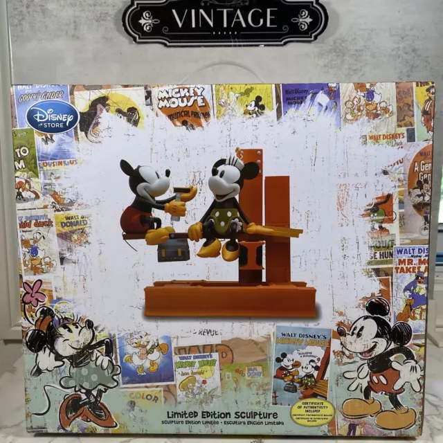 DISNEY MICKEY MINNIE “Building A Building” LE Sculpture of 2000 WW. NEW ...