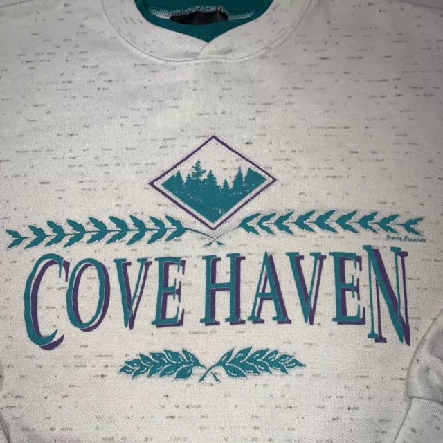 Vintage 80s Poconos Cove Haven Resort Crewneck Sweatshirt By Prairie Mountain M 3