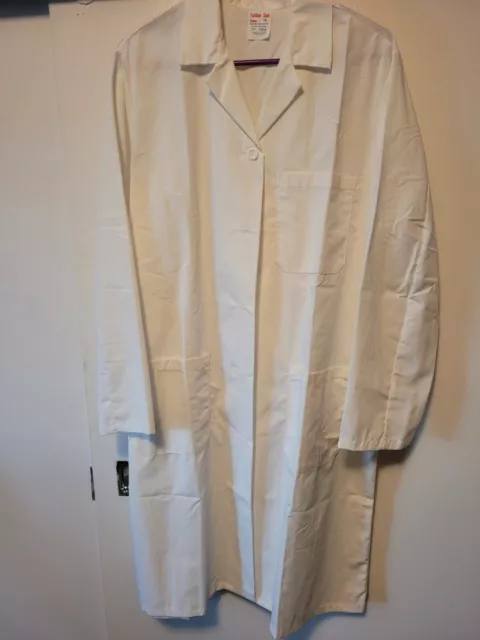 Fashion Seal Women's Staff Length Lab Coat Size 18 White Button Front Long Slvs