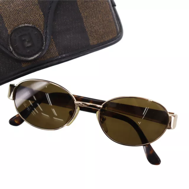 FENDI Used Sunglasses  Eye Wear Brown Gold Vintage Italy Authentic #CA269 S