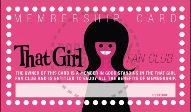 That Girl Fan Club Membership Card - Vintage Reprint