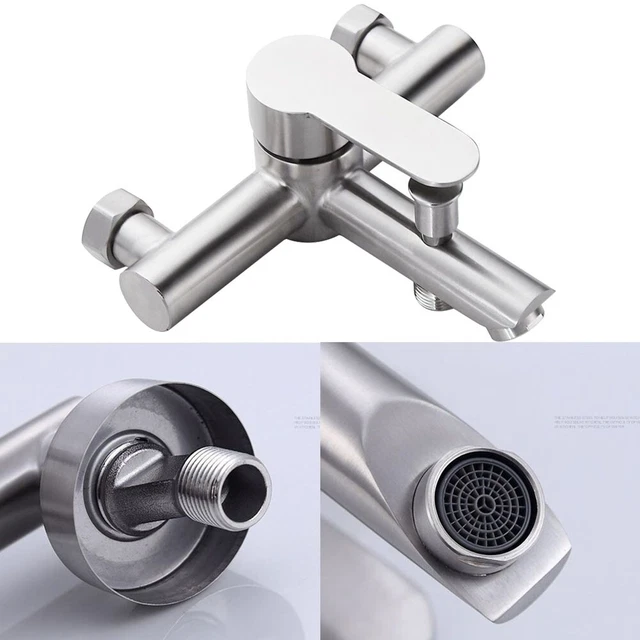 Grifo fregadero de baño de acero inoxidable con ducha de mano resistente a la corrosión