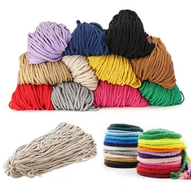 5Yards 5mm Cotton Rope Cord Twisted Artisan Macrame String Craft DIY Home Decor