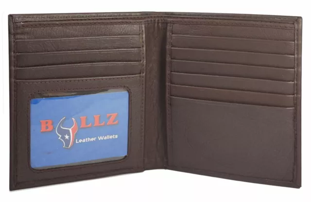 RFID Signal Blocking Large Hipster Bifold Credit Card Id Men's Wallet Euro Brown