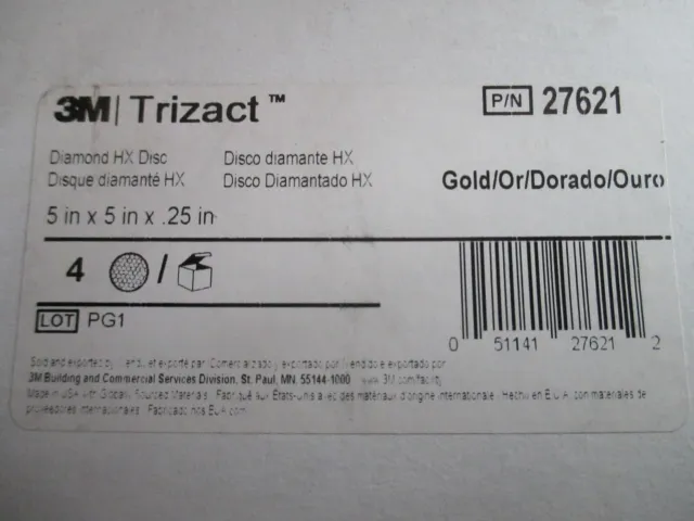 3M 27621 Trizact Box Of 4 Diamond Hx Discs 5" Gold Coarse Floor Polishing