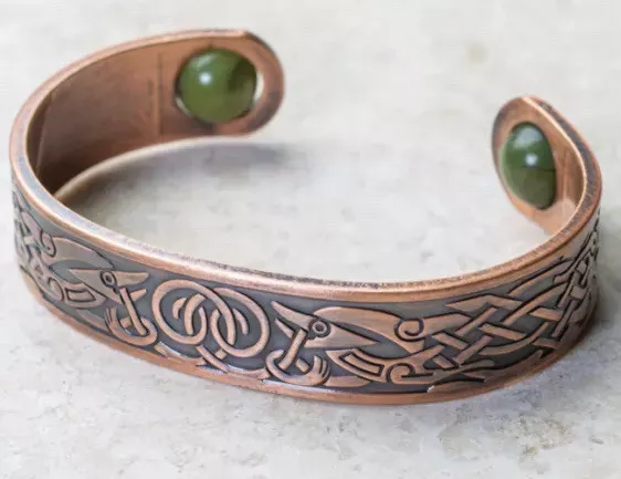 Celtic Copper Bracelet With Connemara Marble