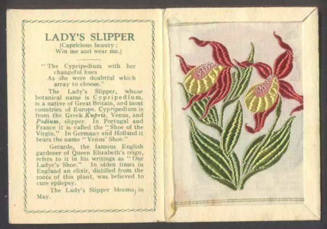 KENSITAS SILKS: Flowers, # 25 in a Series of 60: LADY'S SLIPPER. Free UK Postage