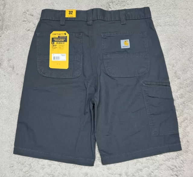 Carhartt Shorts Rugged Flex Canvas Mens Size 32 Gray Relaxed Fit Workwear NEW