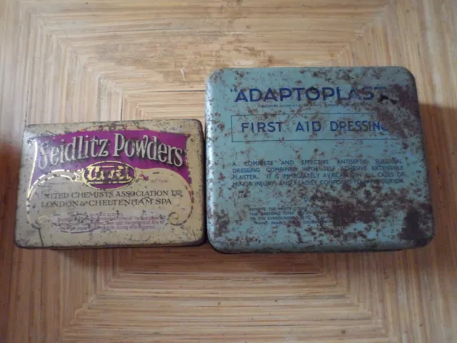 vintage chemist pharmacy apothecary medicine tins collectable advertising