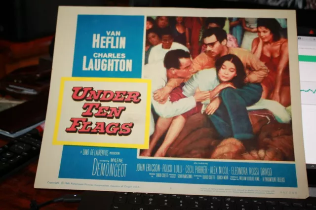 Vintage Movie Lobby Card 1962 Under 10 Flags Van Heflin Charles Laughton #4