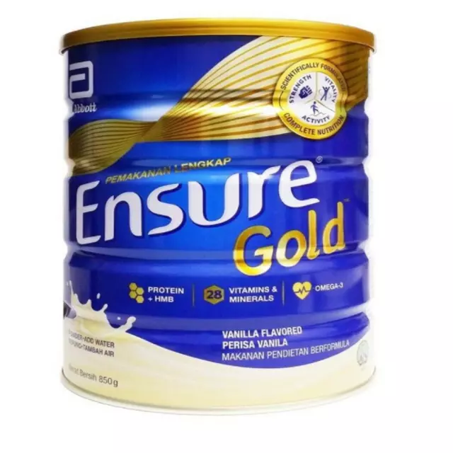 Abbott Ensure vainilla dorada 850 g para la mediana edad y ancianos DHL envío gratuito.