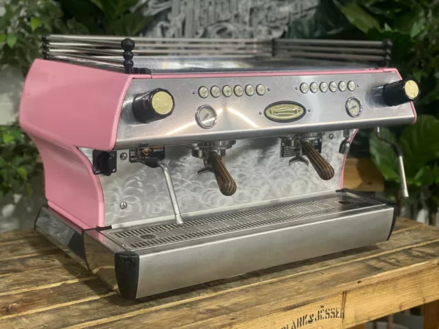 La Marzocco Fb80 2 Group Pink & Timber Espresso Coffee Machine Custom Commercial