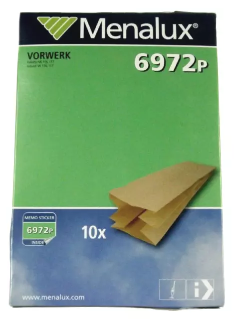 10 Sachets Papier Aspirateur Vorwerk folletto vk 117 Pièces de Rechange Poudre