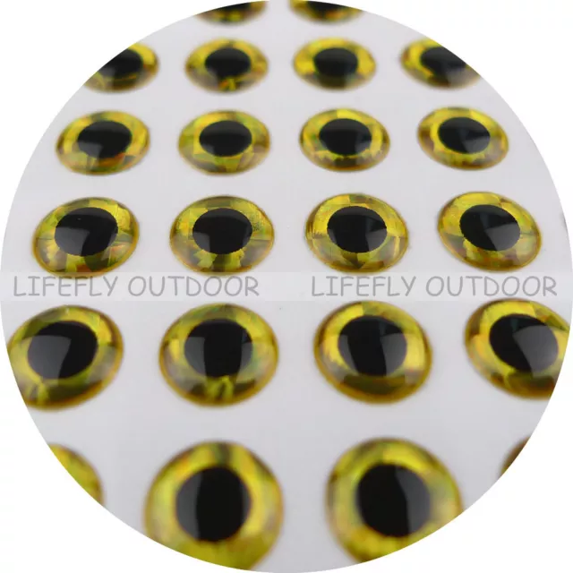 4mm 3D Gold / Wholesale 1200 Soft Molded 3D Holographic Fish Eyes, Fly Jig Lure