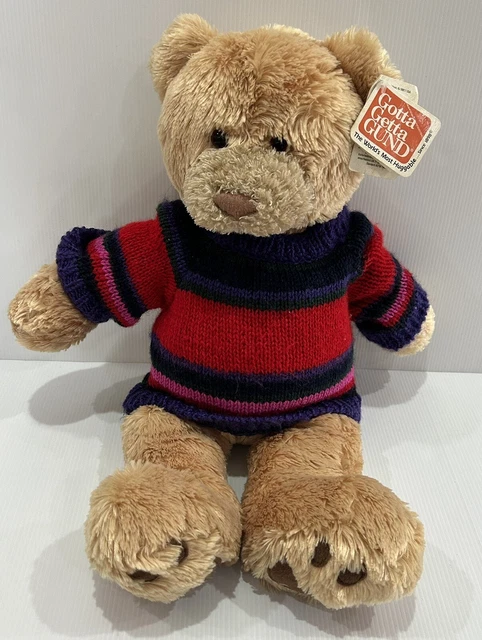 GENUINE GUND MYER Christmas Bear Wearing Jumper Vintage Teddy