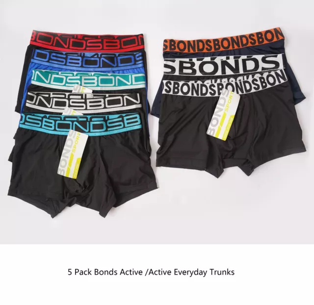 5 Pack Bonds Mens Active Sports S-2XL