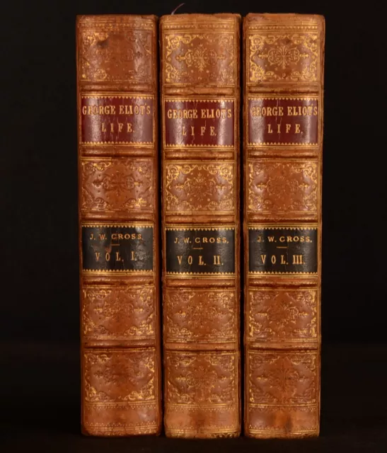 1885 3vol George Eliot's Life John Cross John William Pease Illustrated 1st