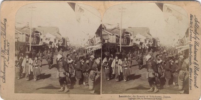 Japan Einer Promenade Yokohama Japan Foto Stereo Vintage Albumin 1896