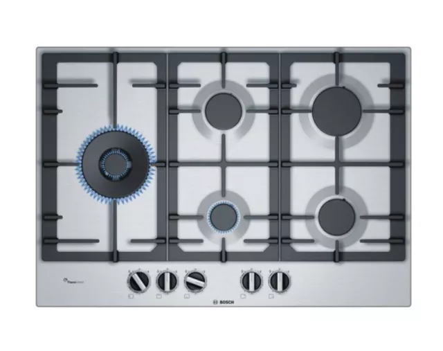 Bosch Series 6 75cm 5 Burner Gas Hob - Stainless Steel PCS7A5B90