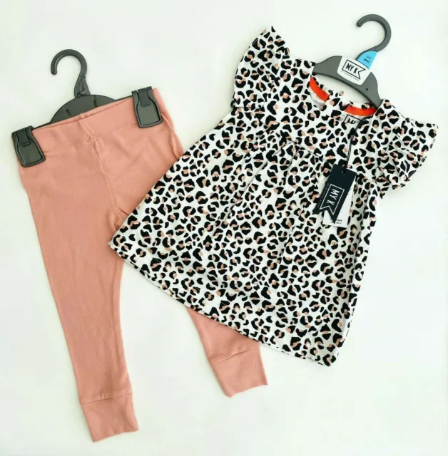 Myleene Klass Girls Baby Outfit MY K Leggings Top Set Animal Leopard Print BNWT